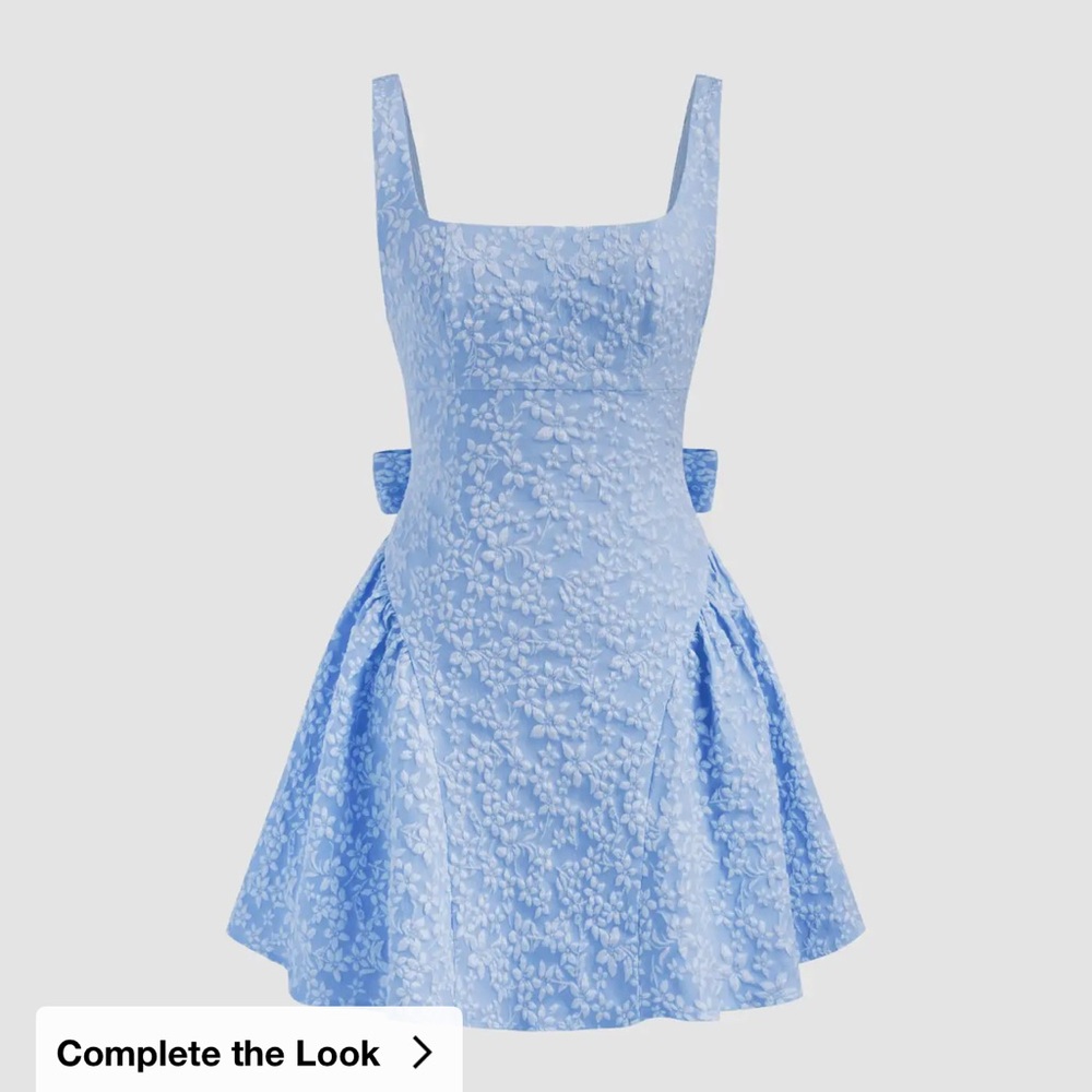 Cider Light Blue Floral Dress